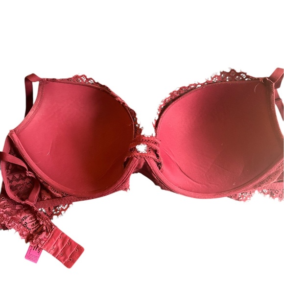 La Senza Beyond Sexy Ultimate Plunge Bra Sz 38DDD Push Up Padded Adjustable Wine - Picture 3 of 6